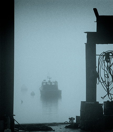 boat in mist